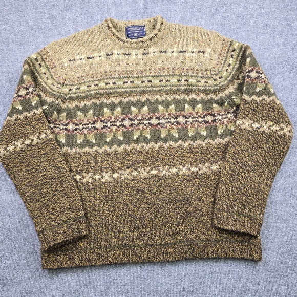 American Eagle Outfitters Other - Vintage American Eagle Sweater Mens S Brown Scottish Wool Chunky Knit 90s Heavy